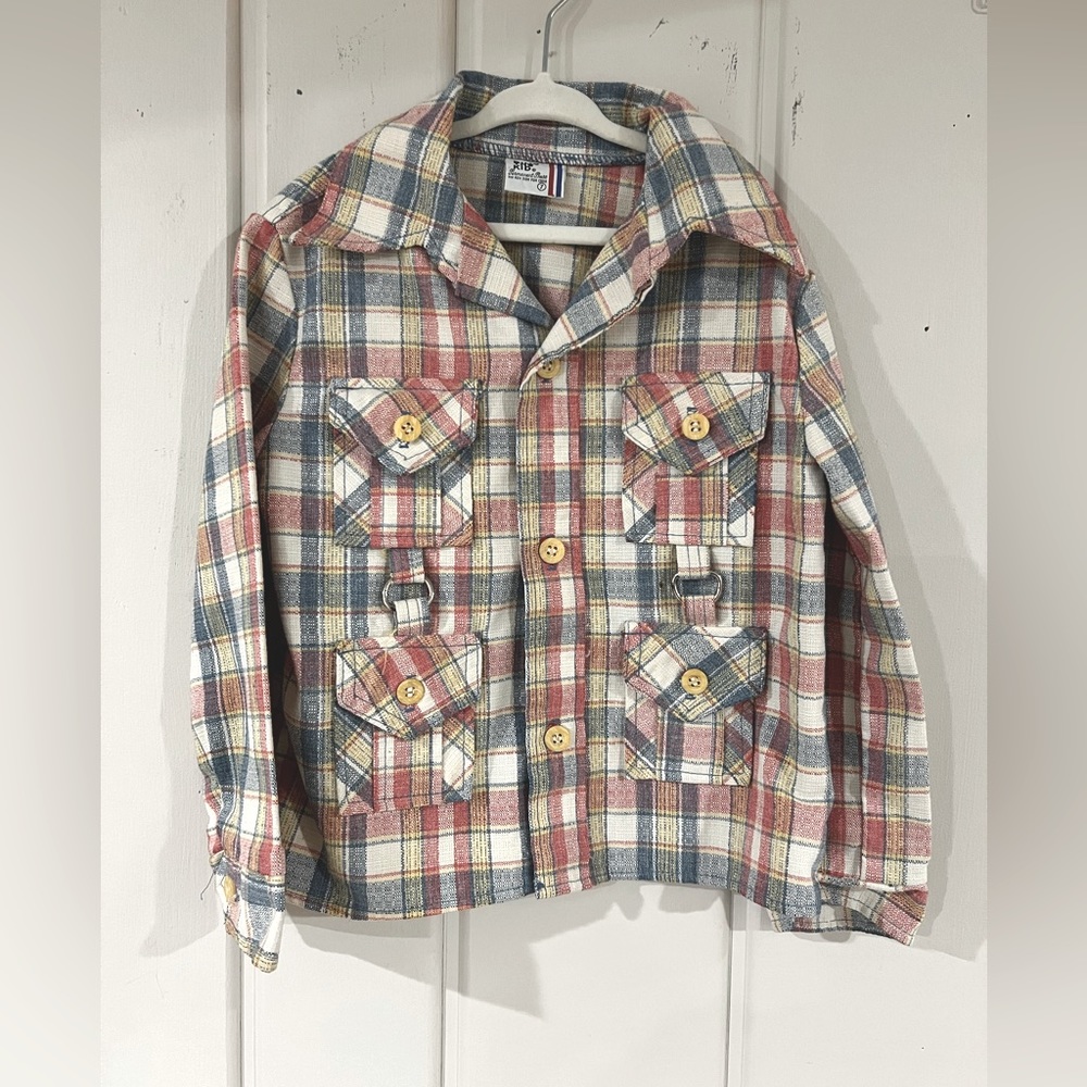 Plaid 70’s vintage Billy the Kid Permanent Press children’s jacket